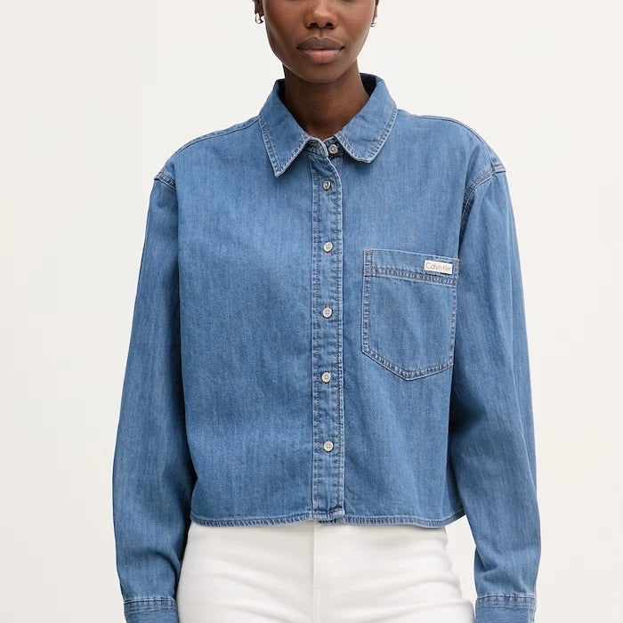 Calvin Klein Jeans риза дамска от деним
