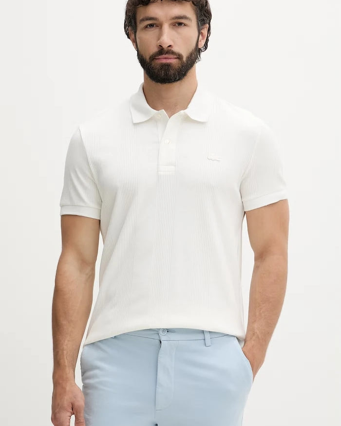 Lacoste Тениска с яка мъжка от памук с еластан