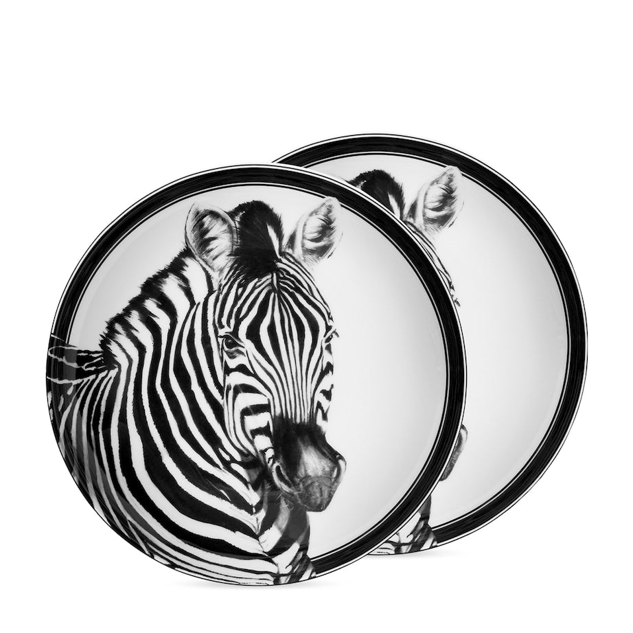 Set of 2 Zebra Soup Plates (20cm)