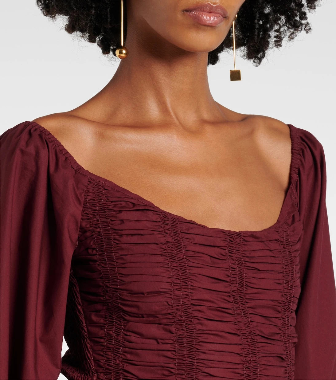 Faithfull - Alma gathered cotton maxi dress