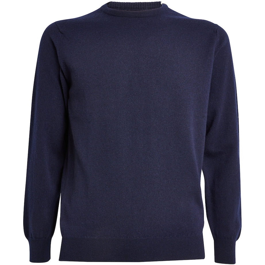 Navy Cashmere Crew-Neck Sweater