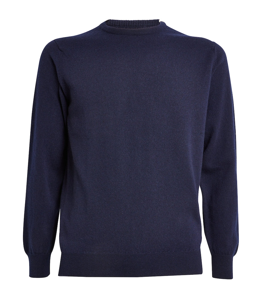 Navy Cashmere Crew-Neck Sweater