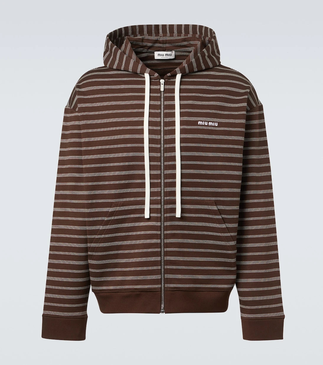 Miu Miu - Striped cotton hoodie