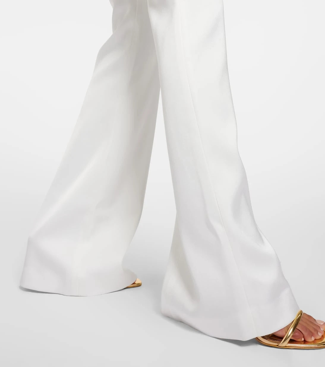 Galvan - Bridal Sculpted satin flared pants
