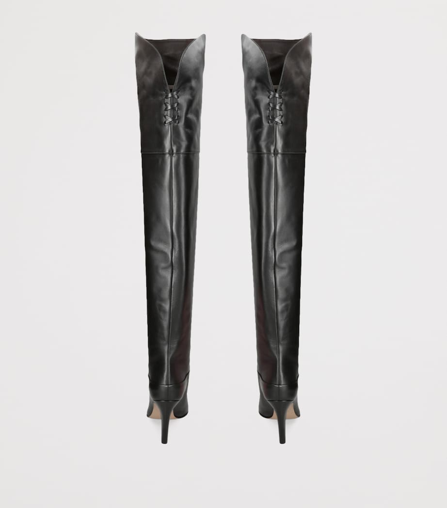 Chloé Black Leather Eve Over-The-Knee Boots 85