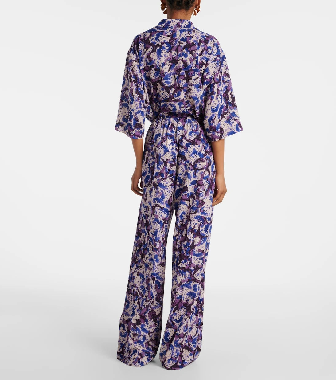 Dries Van Noten - Printed mid-rise crêpe straight pants