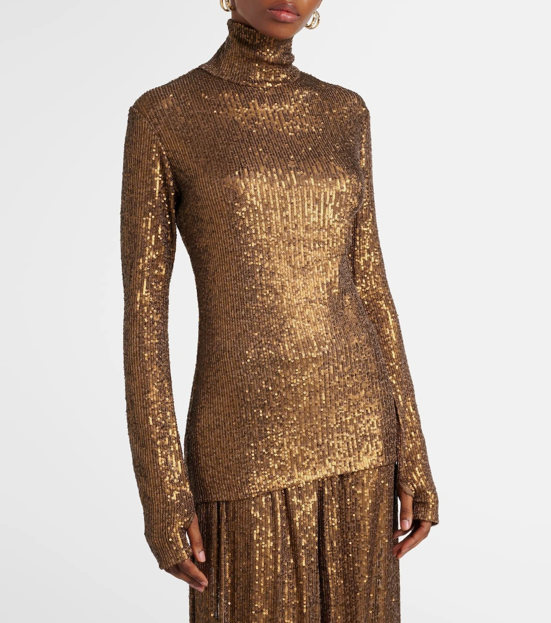 Norma Kamali - Sequined turtleneck top