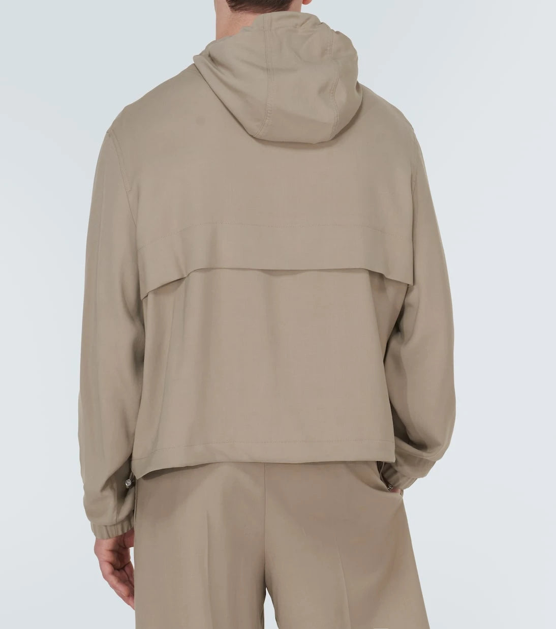 Ami Paris - Hooded half-zip twill jacket