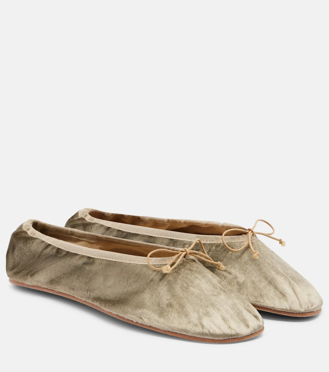 The Row - Round velvet ballet flats