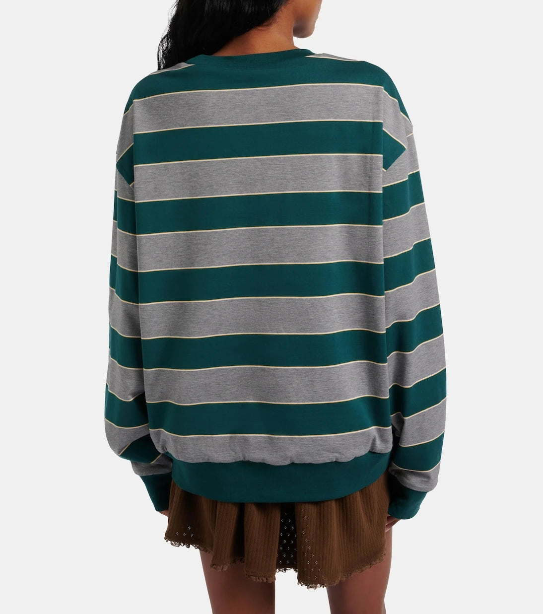Miu Miu - Oversized striped cotton jersey sweatshirt