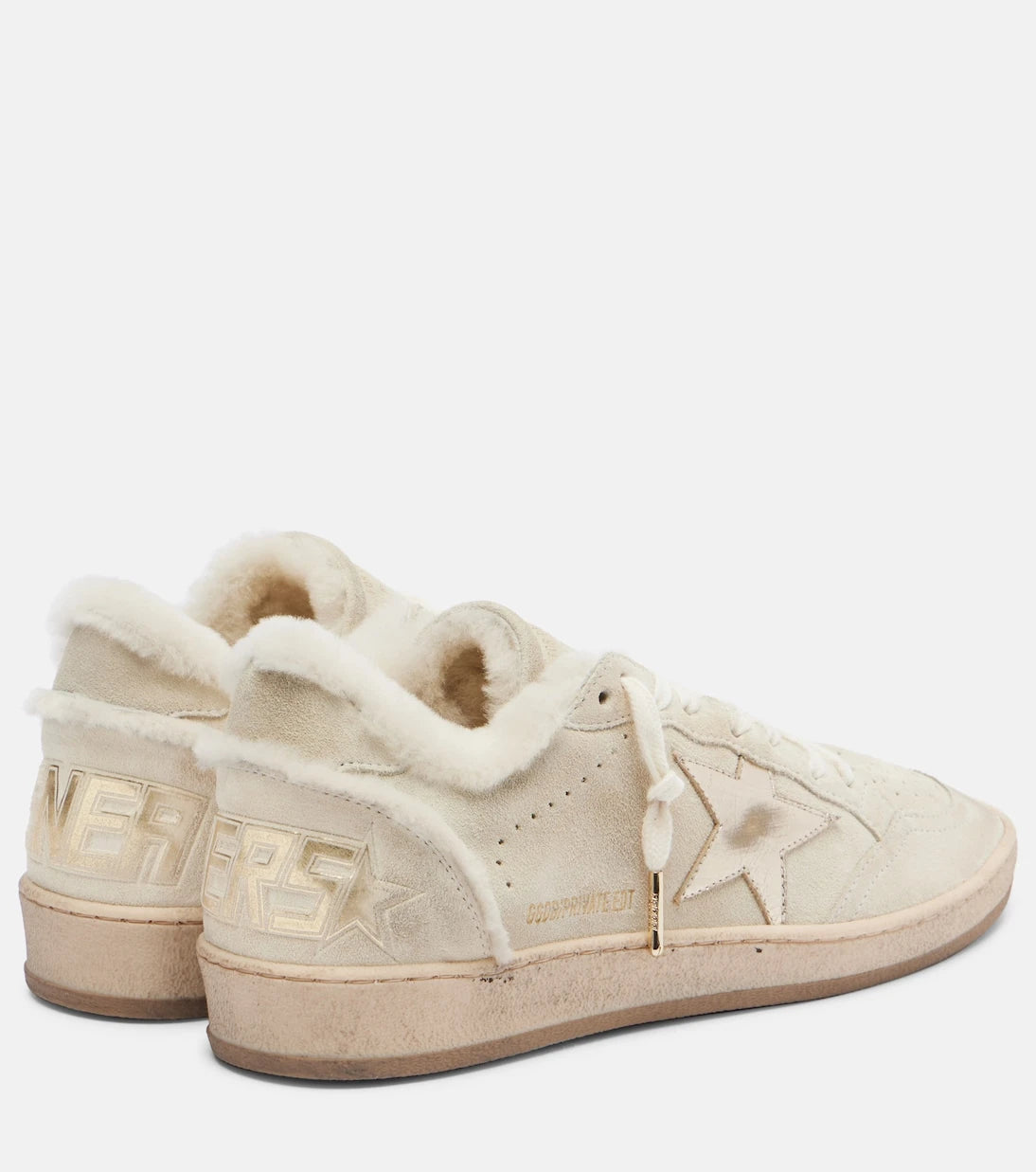 Golden Goose - Ball Star shearling-lined suede sneakers