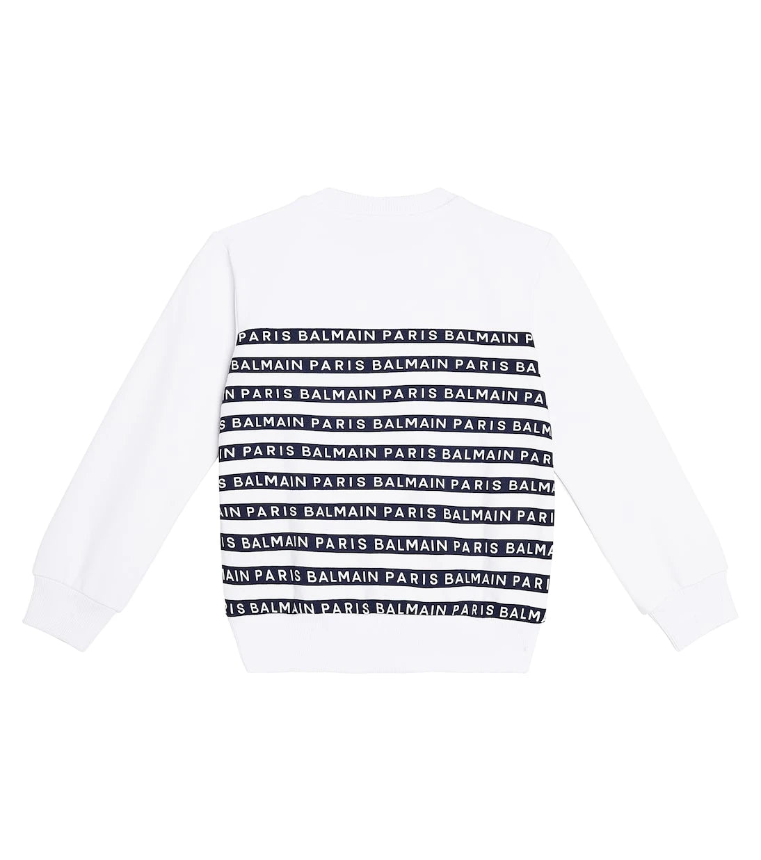 Balmain Kids - سويت شيرت من قطن الجيرسي بشعار الماركة
