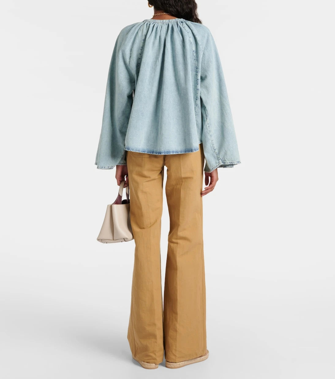 Frame - Cotton and linen denim top
