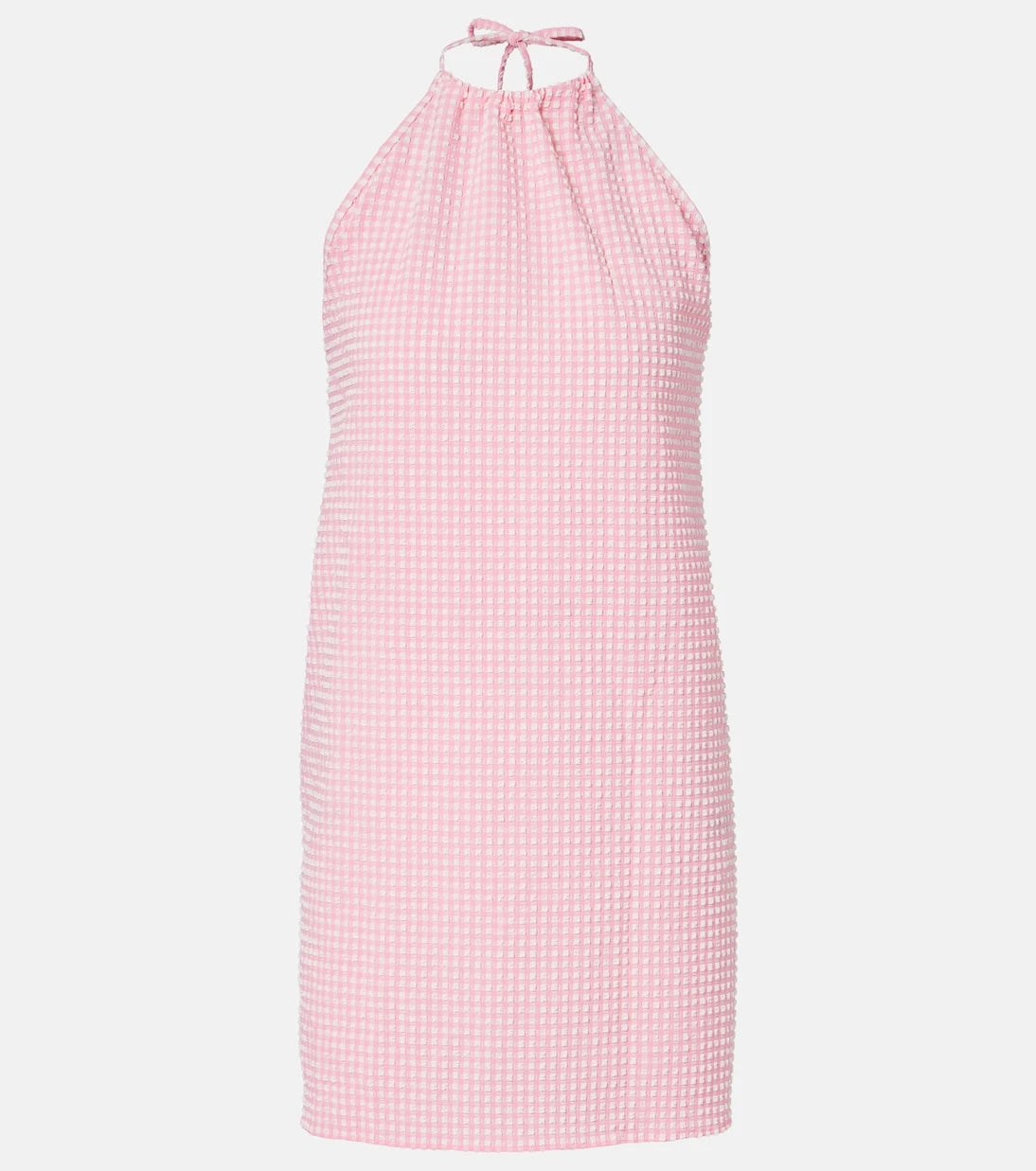 Hunza G - Gingham halterneck seersucker minidress