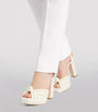 Jimmy Choo White Sacaria 120 Pearl-Embellished Satin Platform Sandals