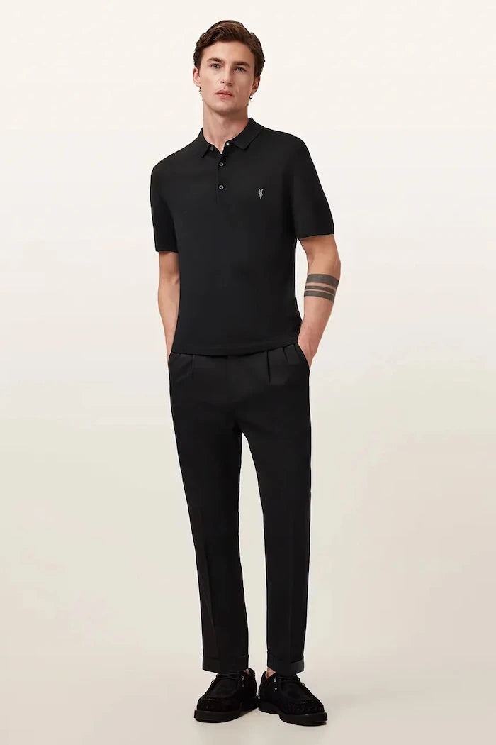 AllSaints Erkek Yün Yakalı Tişört MODE