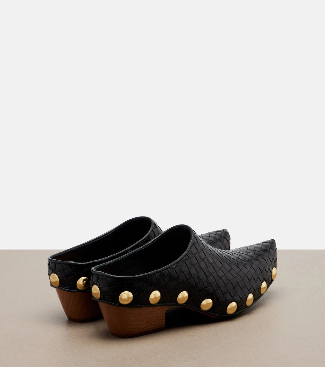 Bottega Veneta - Gondola Intrecciato studded leather clogs
