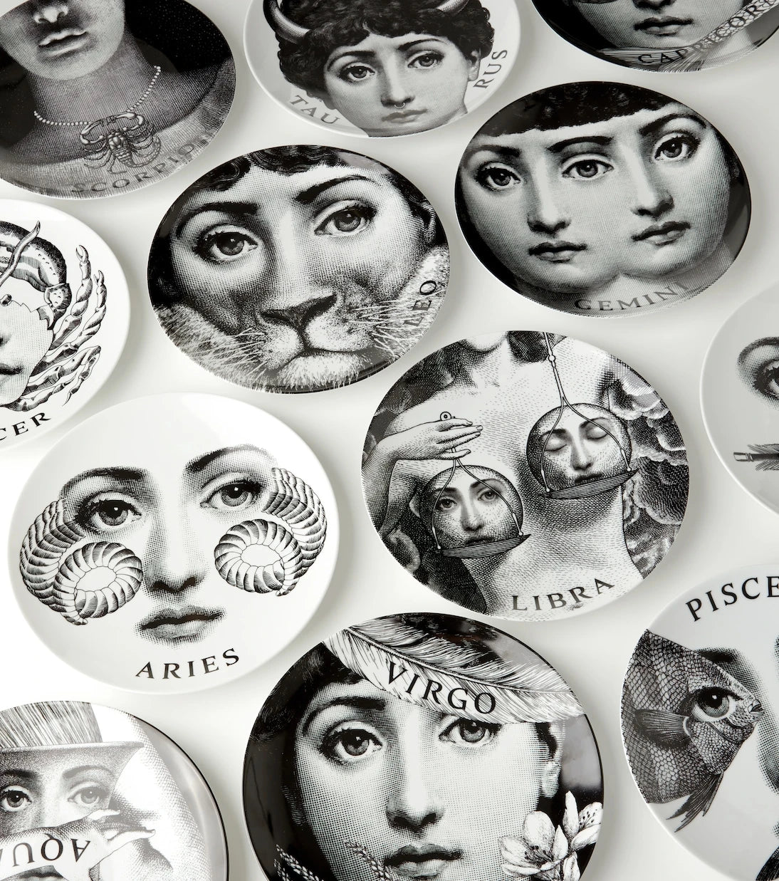 Fornasetti - صحن حائط Leo Tema E Variazioni N.352