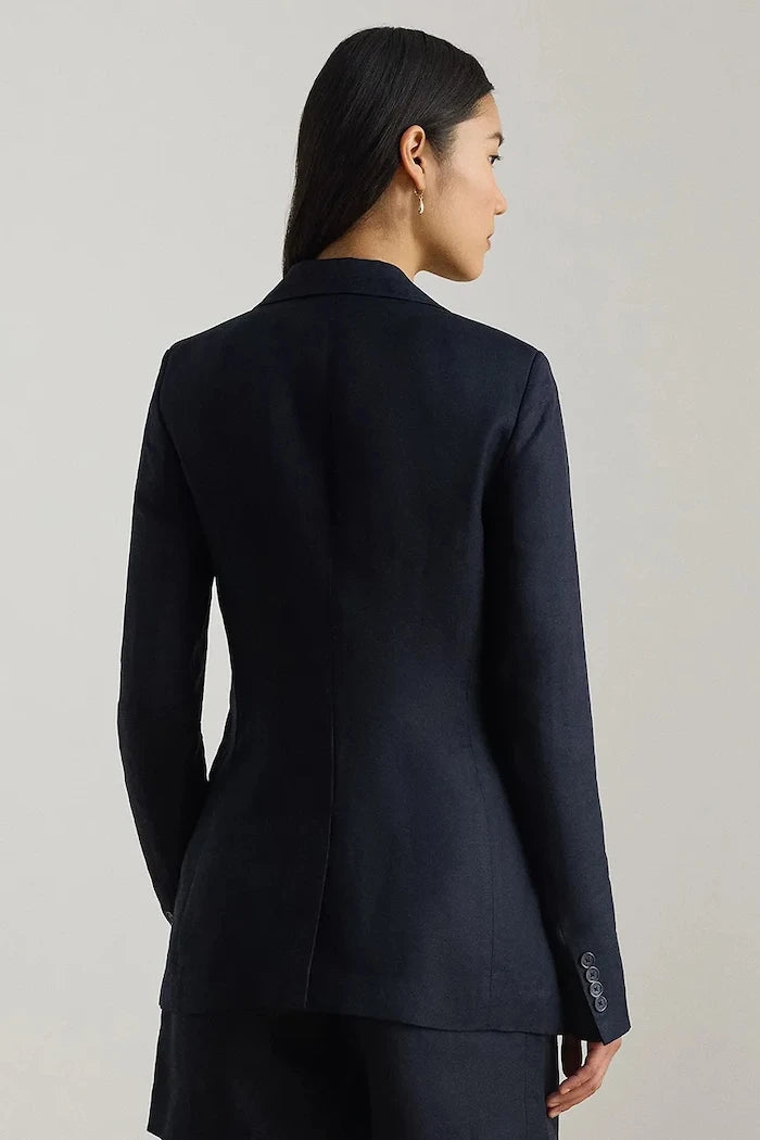 Lauren Ralph Lauren tek düğmeli kadın keten ceket