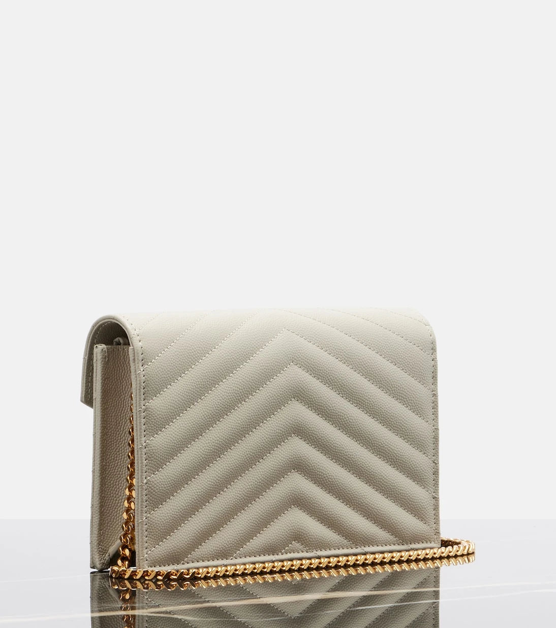 Saint Laurent - Cassandre Envelope leather wallet on chain
