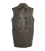 Max Mara Green Reversible Leather-Shearling Gilet