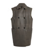 Max Mara Green Reversible Leather-Shearling Gilet