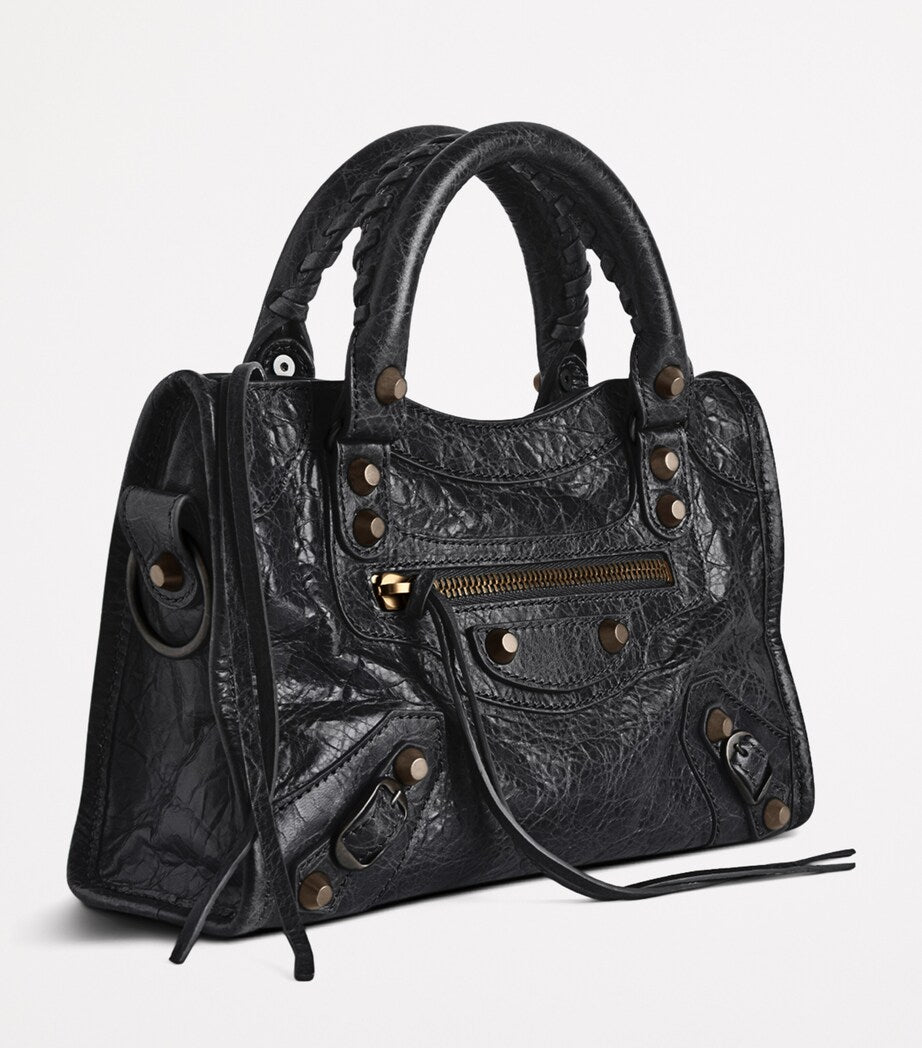 Balenciaga Black Mini Leather Le City Top-Handle Bag