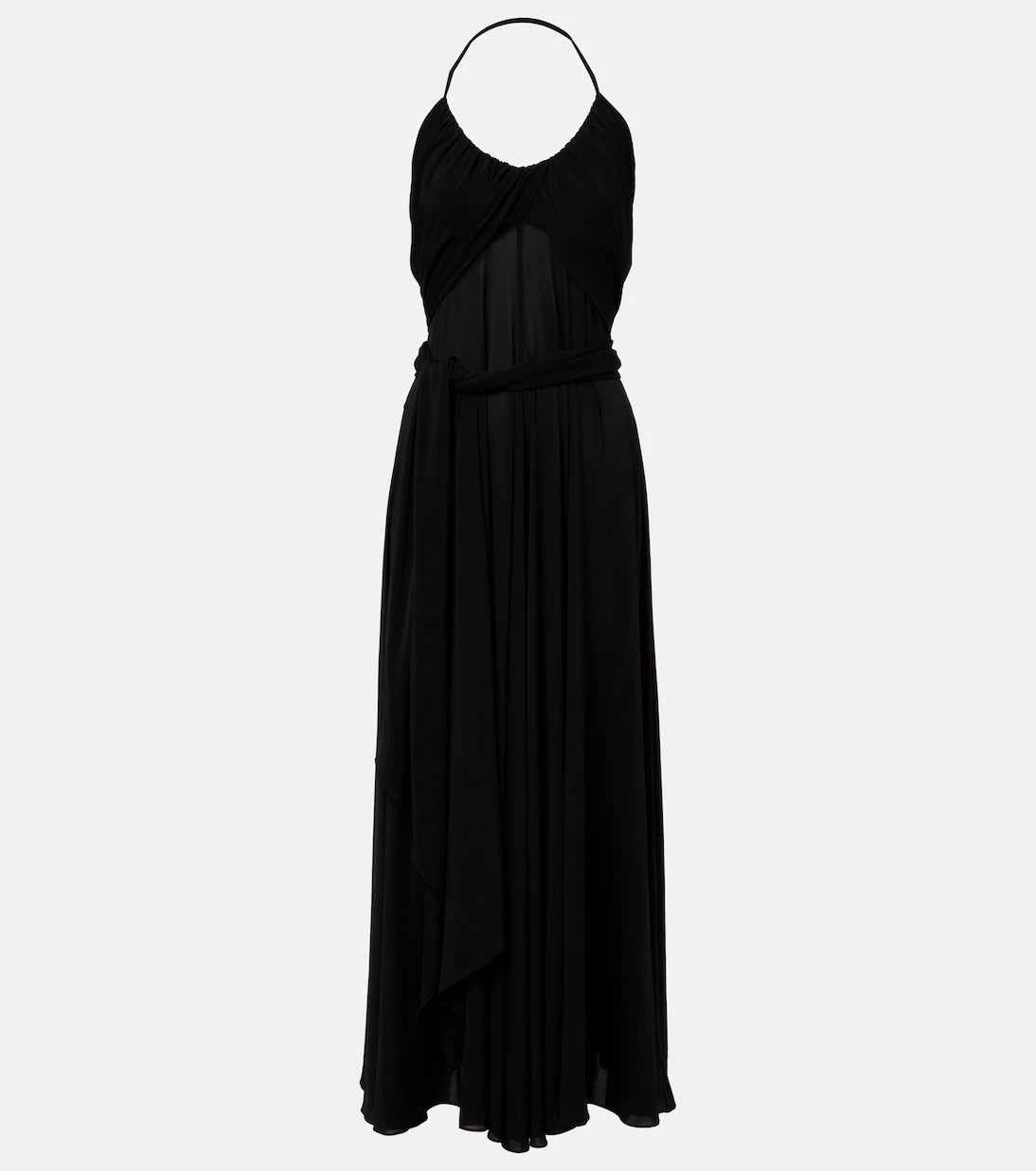 Alaïa - Cross draped gathered maxi dress