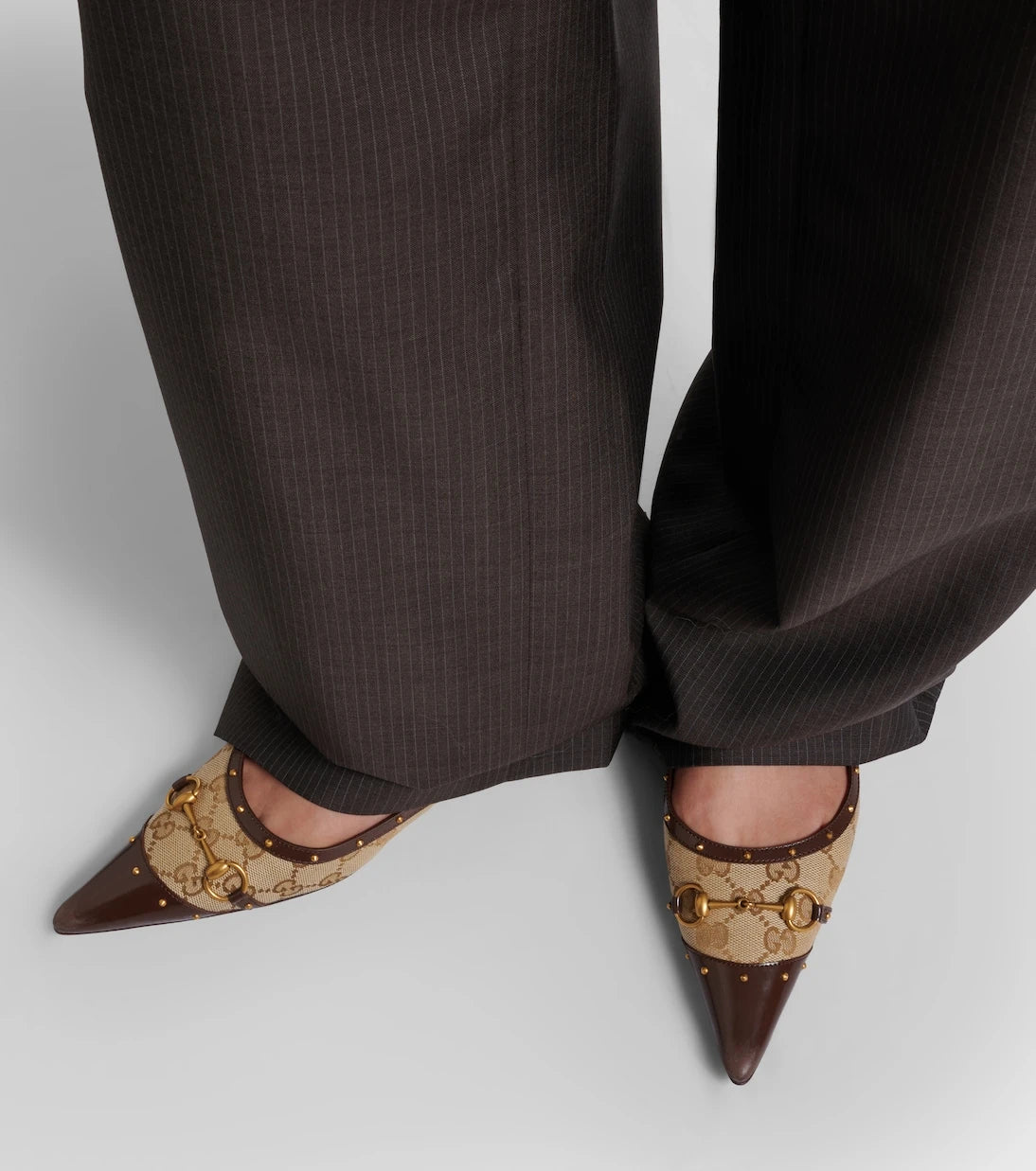 Gucci - Savoy Horsebit GG canvas ballet flats