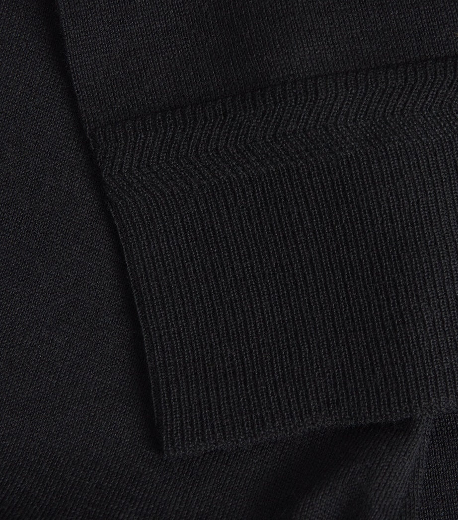 Isaia Black Wool-Silk-Cashmere Rollneck Sweater