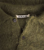 Auralee Green Super Kid Mohair-Wool Brushed Polo Sweater