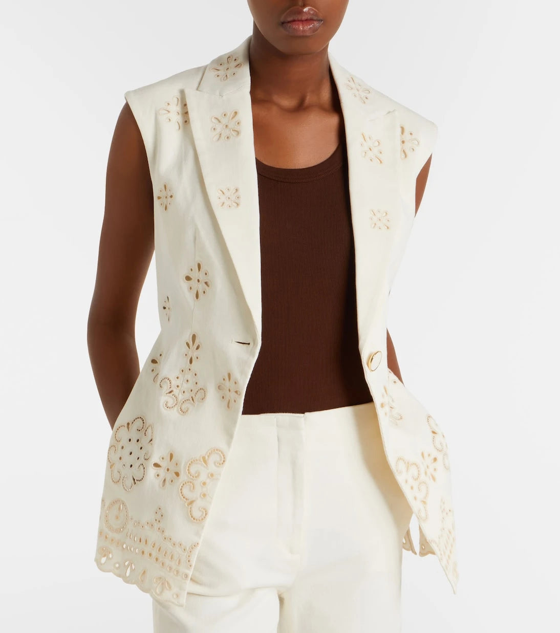 Veronica Beard - Townes eyelet cotton twill vest