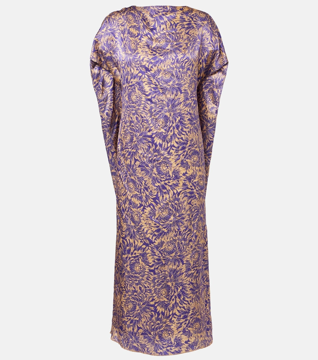 Dries Van Noten - Floral silk satin midi dress