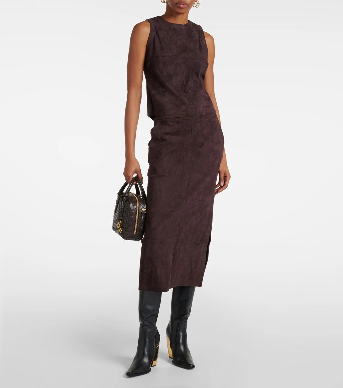 Stouls - Taylor suede midi skirt