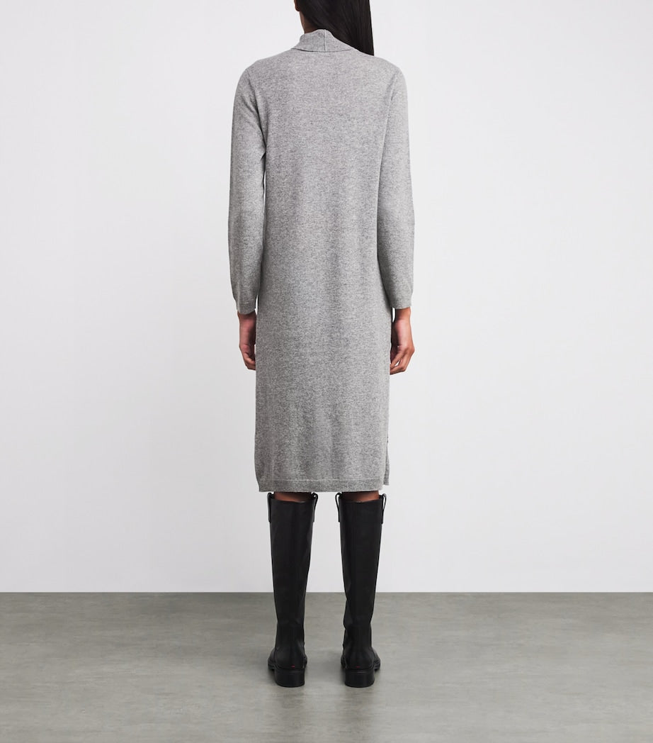 Fabiana Filippi Grey Embellished Rollneck Midi Dress