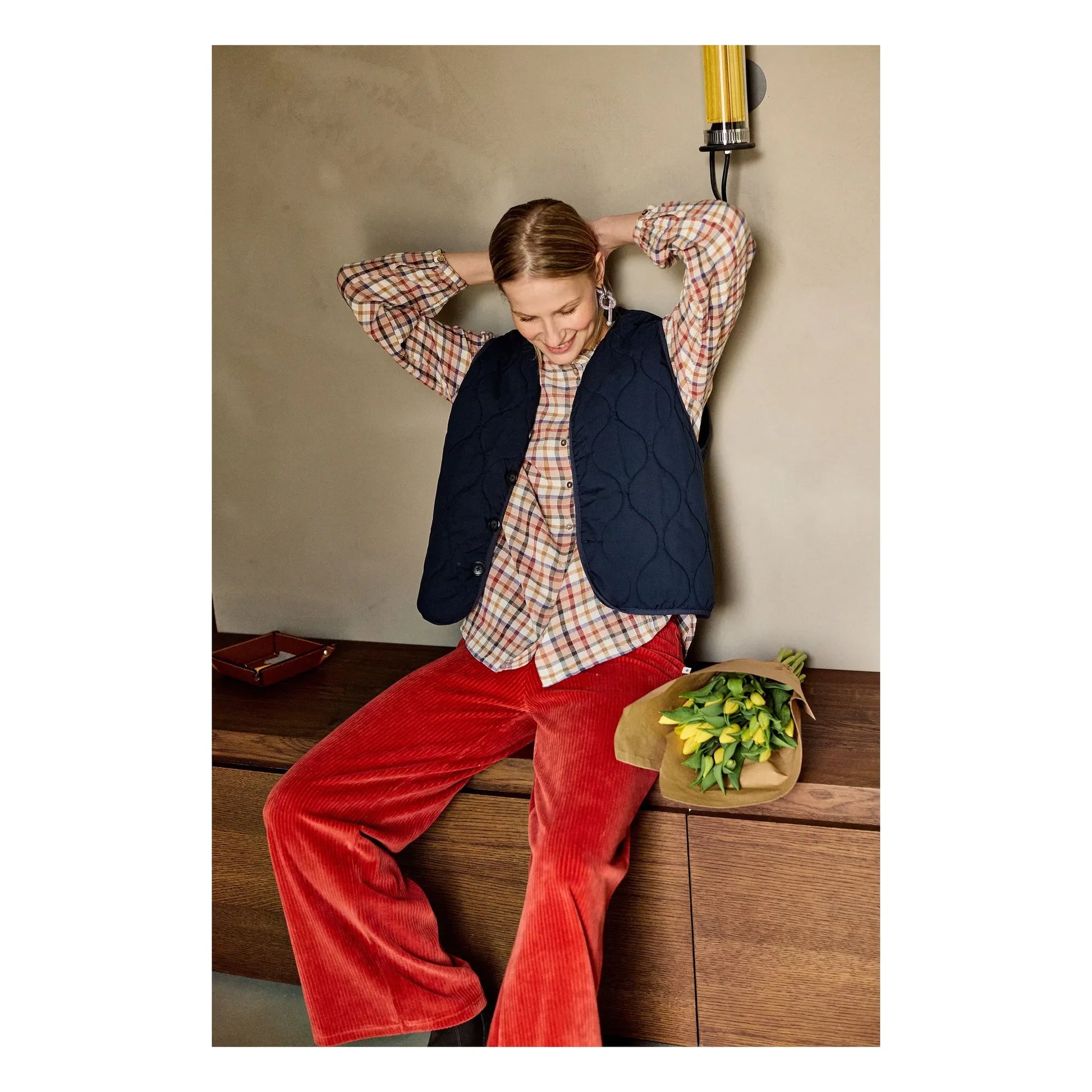 a.p - Georgina Sleeveless Reversible Jacket | Navy blue