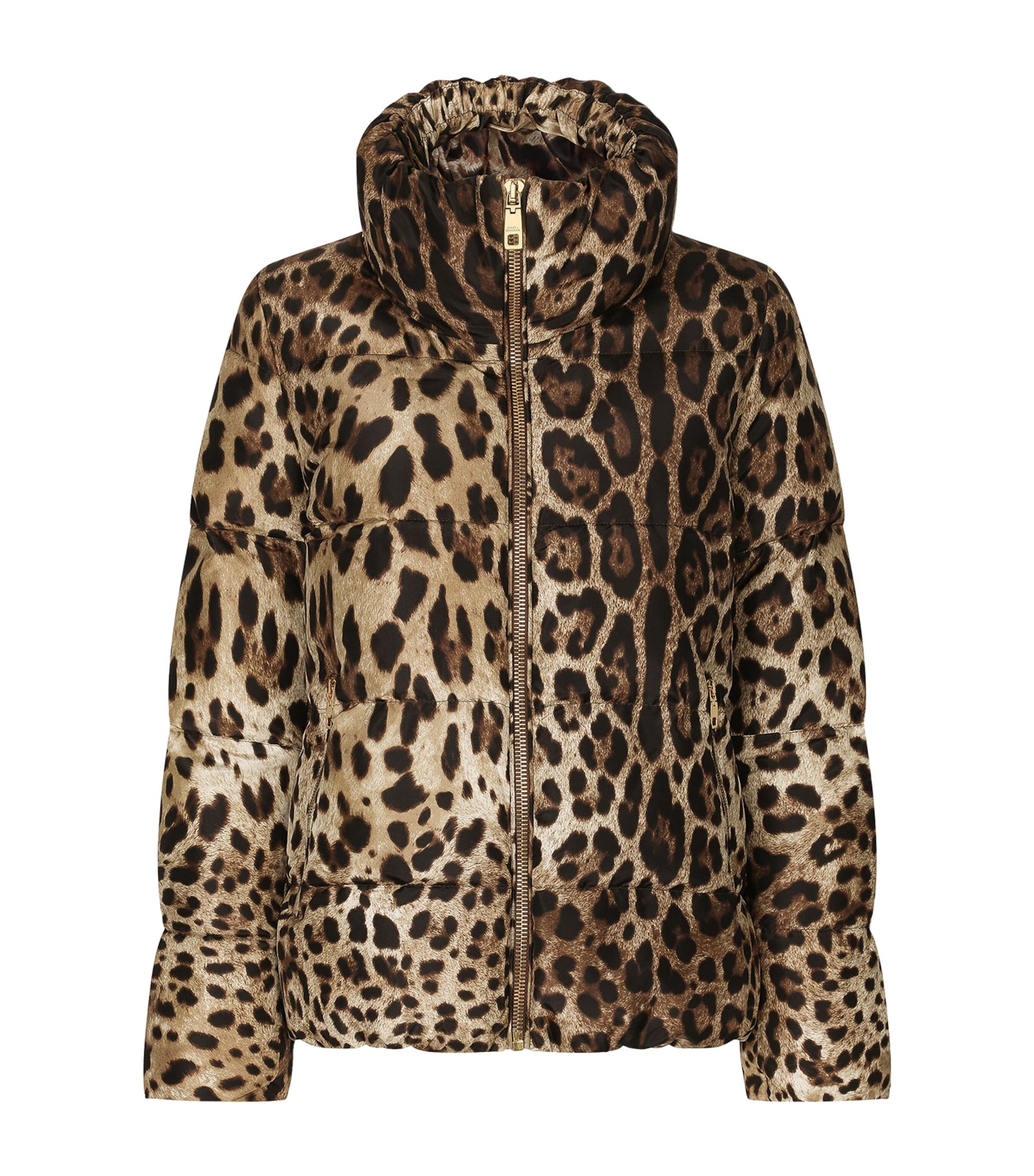 Multi Leopard Print Puffer Jacket
