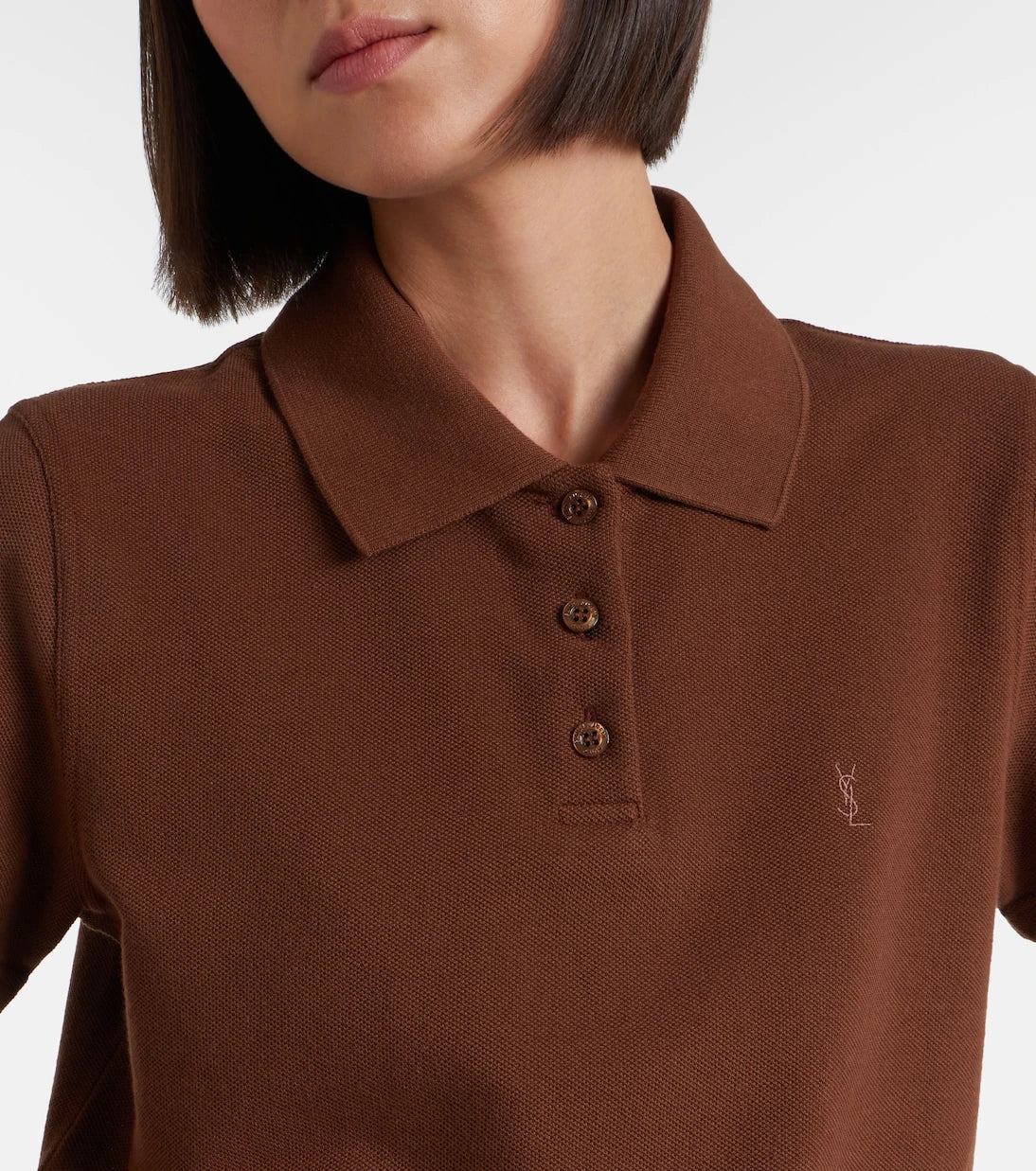 Saint Laurent - Cassandre cotton piqué polo shirt