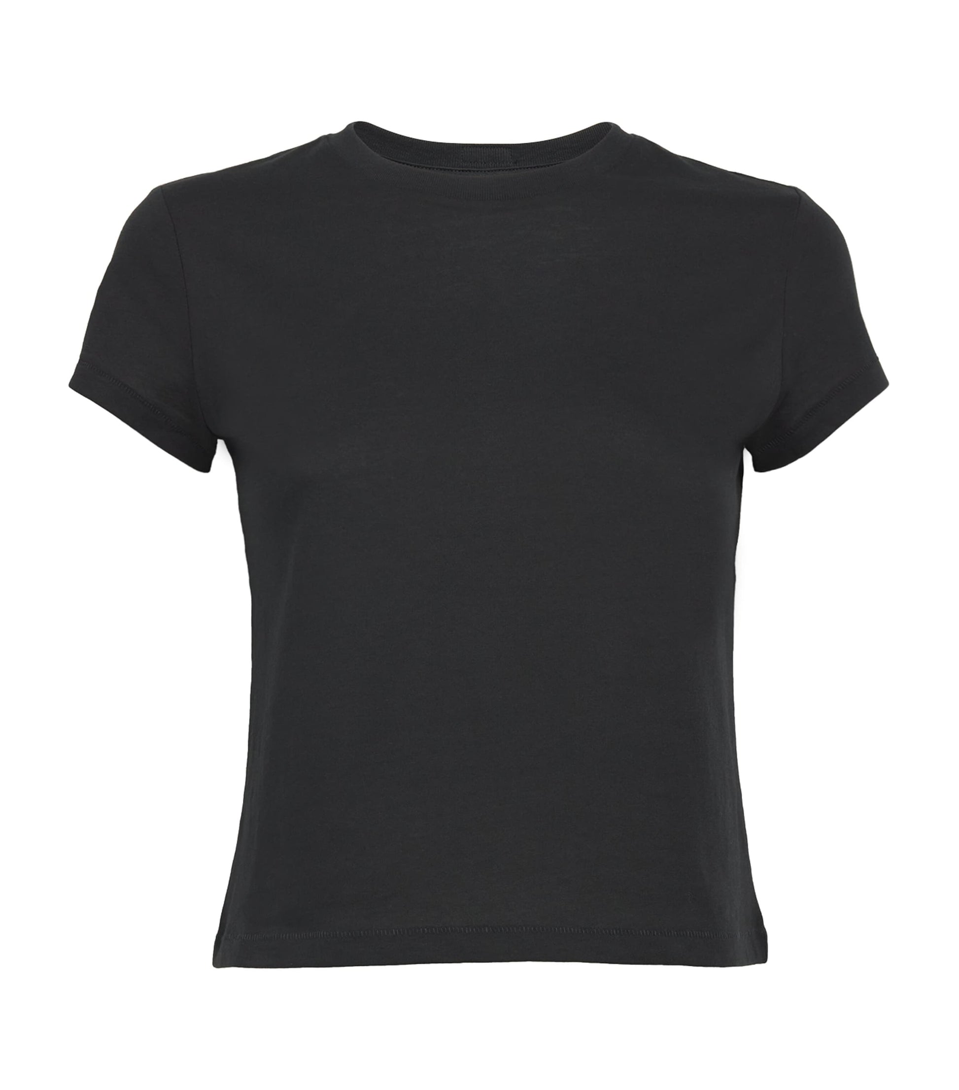 Skims Black Cotton-Blend Shrunken T-Shirt