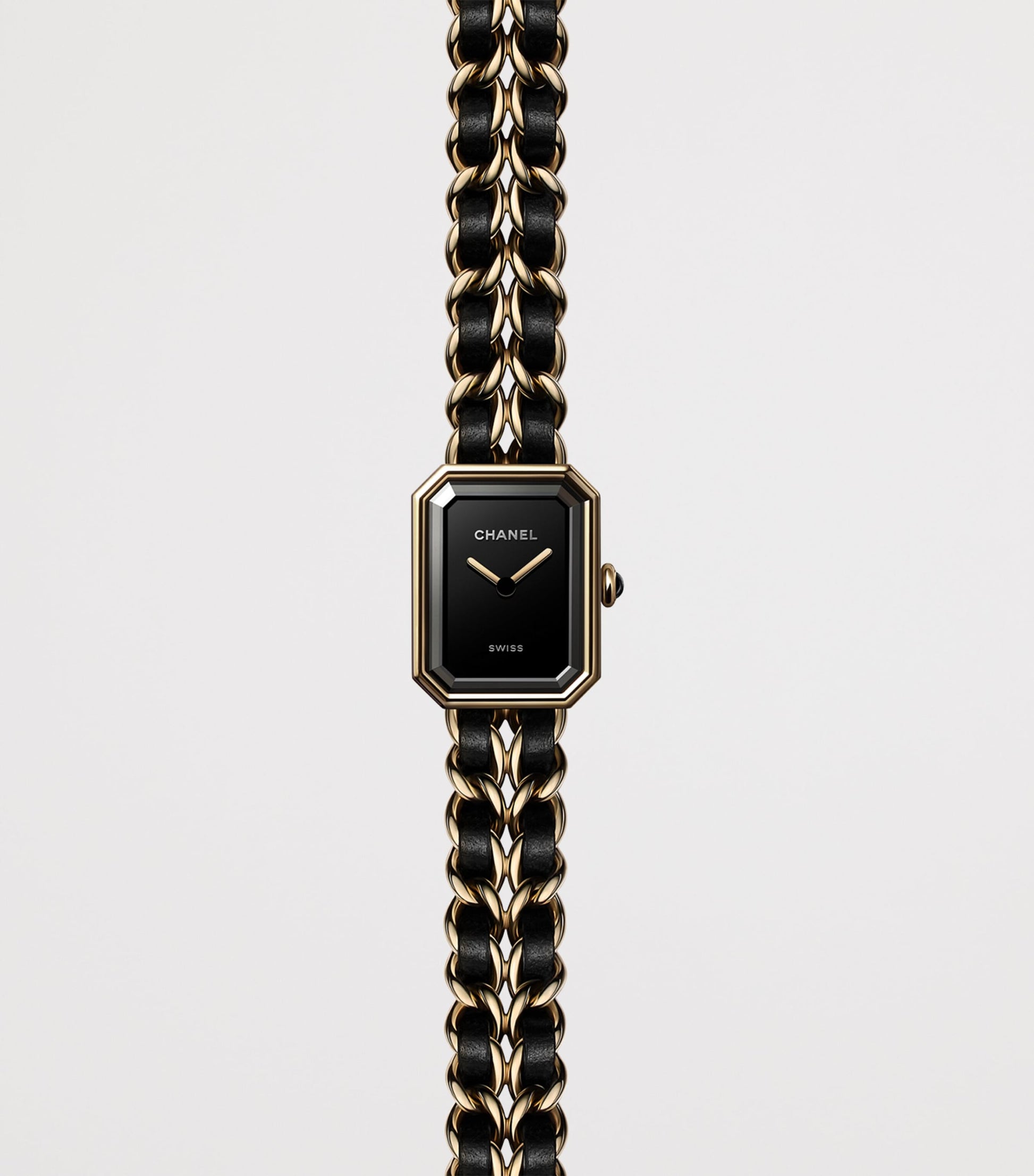 CHANEL Yellow Gold-Plated Première Iconic Chain Double Row Watch 19.7mm