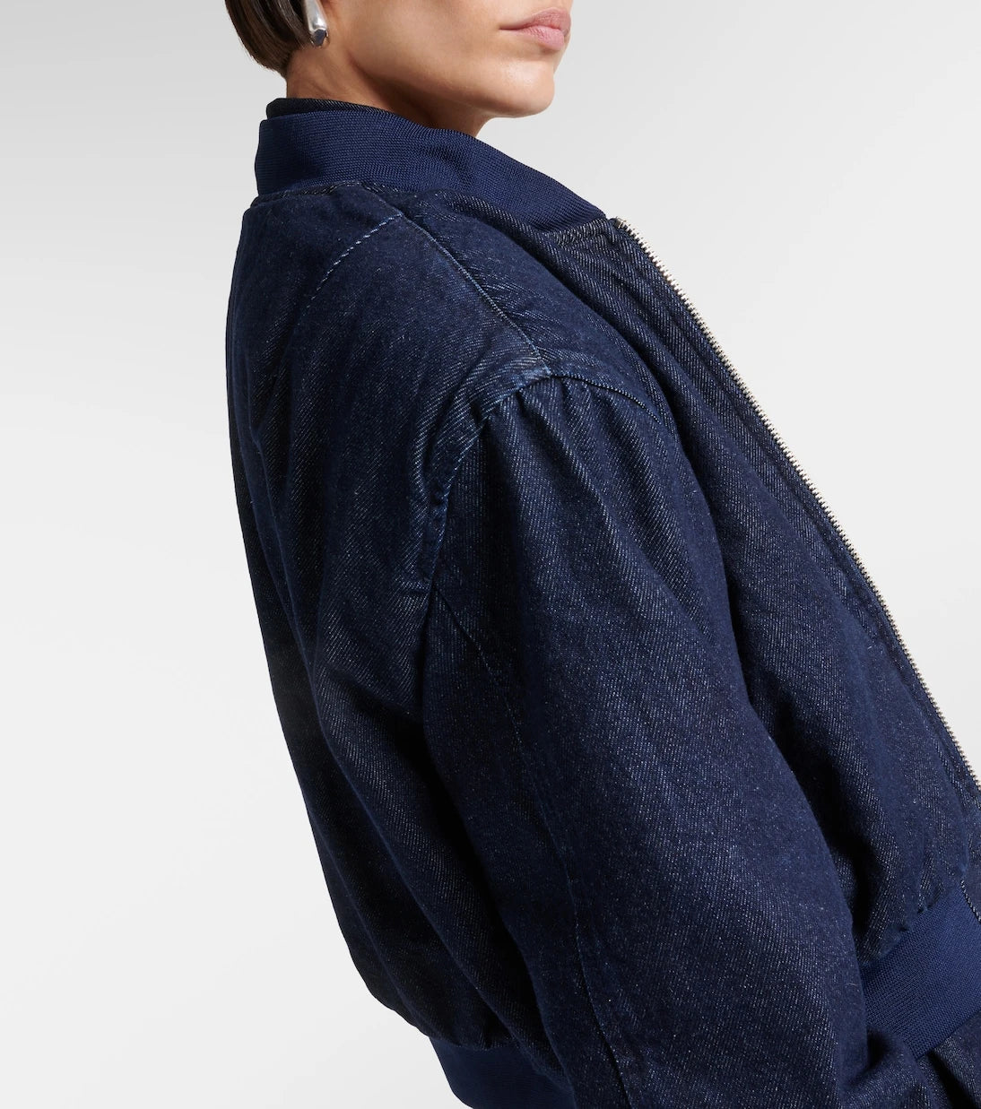The Frankie Shop - Micky cropped denim bomber jacket
