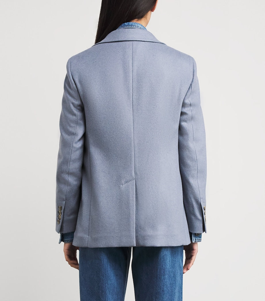 Max Mara Blue Alpaca-Cashmere-Yak Blazer