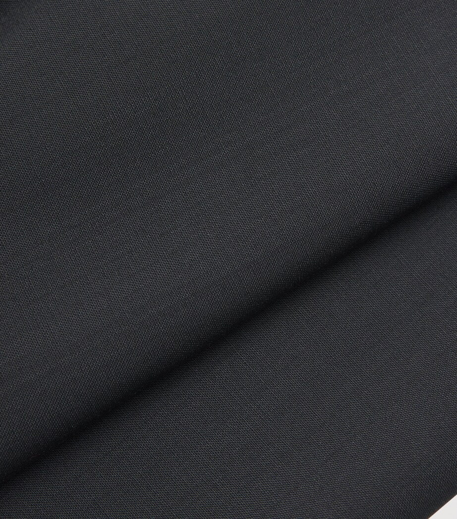 Black Wool Straight-Leg Trousers