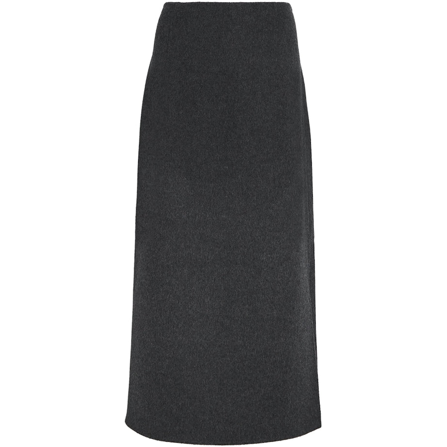 Lafayette 148 Black Wool-Cashmere Midi Skirt