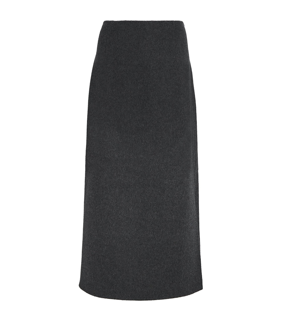 Lafayette 148 Black Wool-Cashmere Midi Skirt