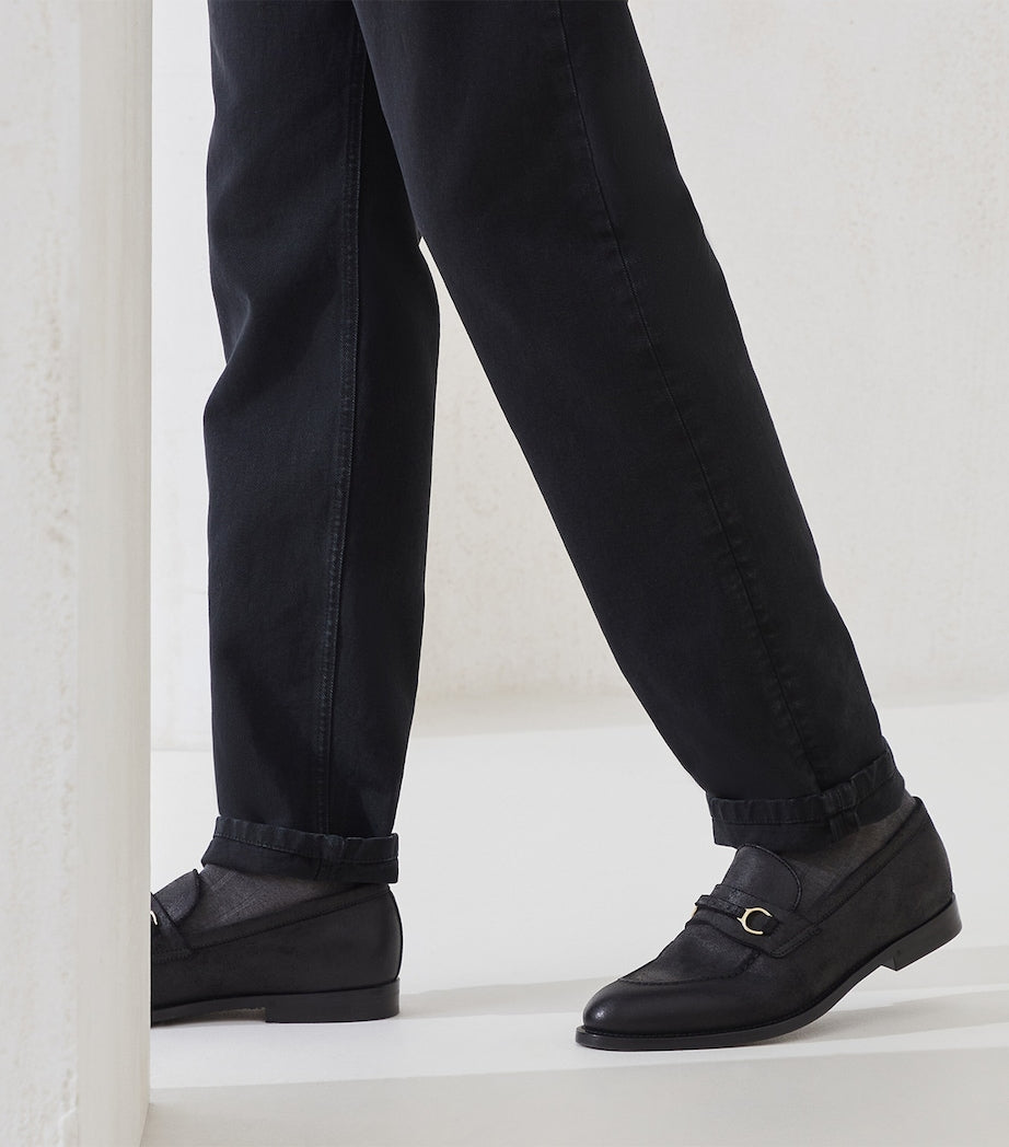 Brunello Cucinelli Suede Ring-Detail Loafers