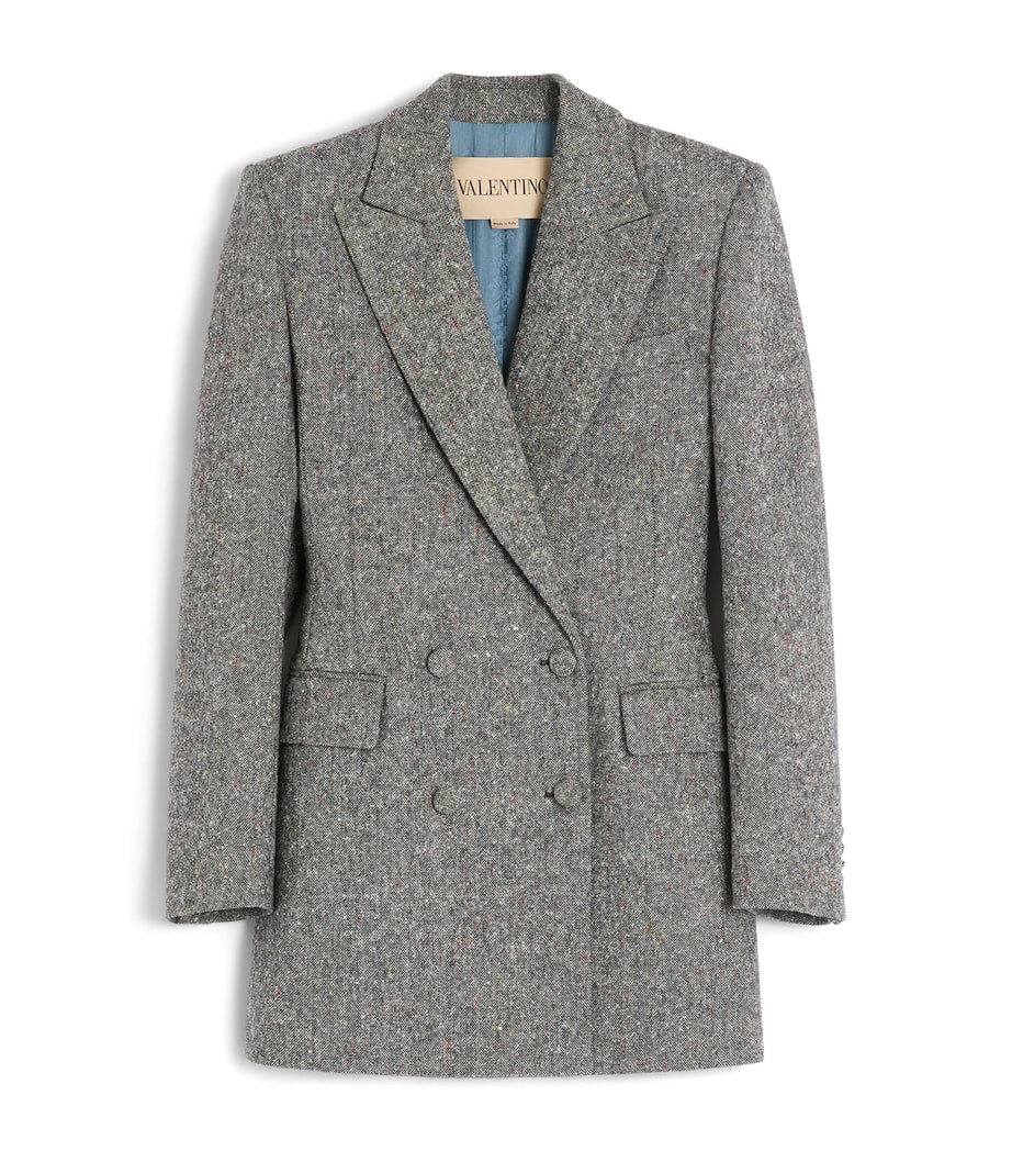 Valentino White Virgin Wool-Blend Pea Coat