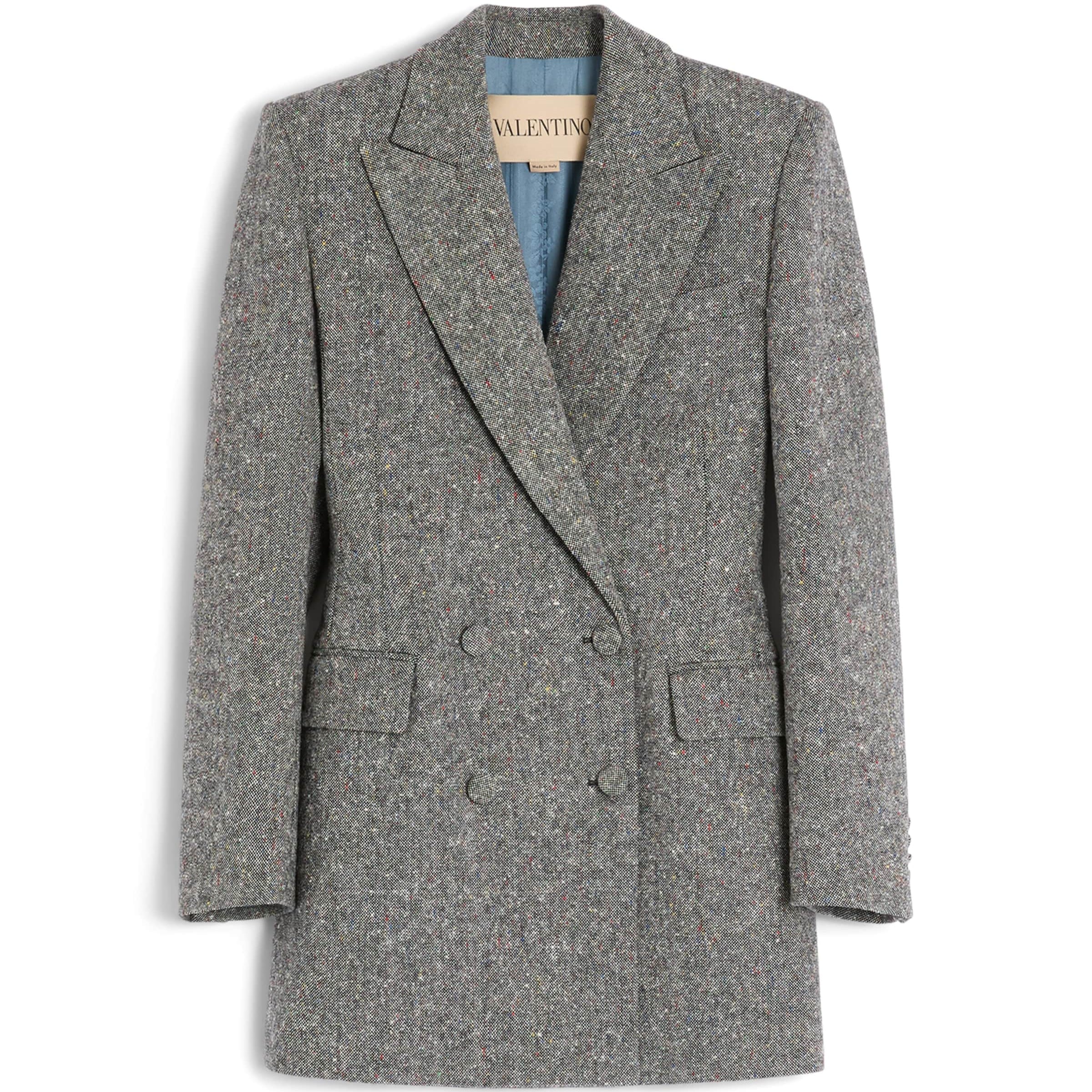 Valentino White Virgin Wool-Blend Pea Coat