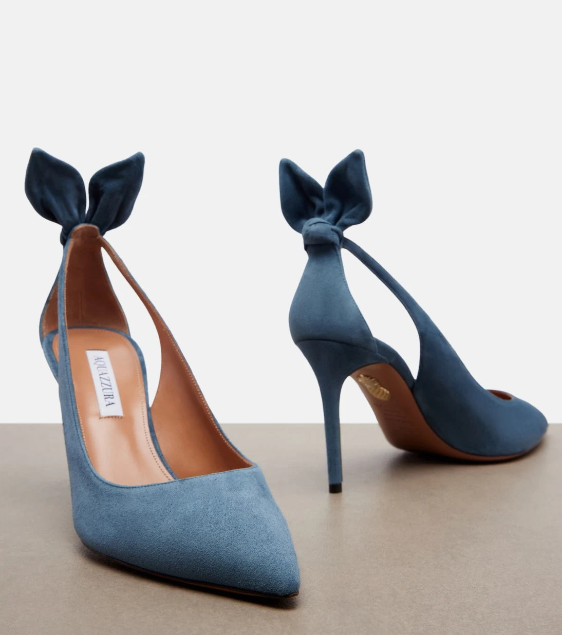 Aquazzura - Bow Tie suede pumps