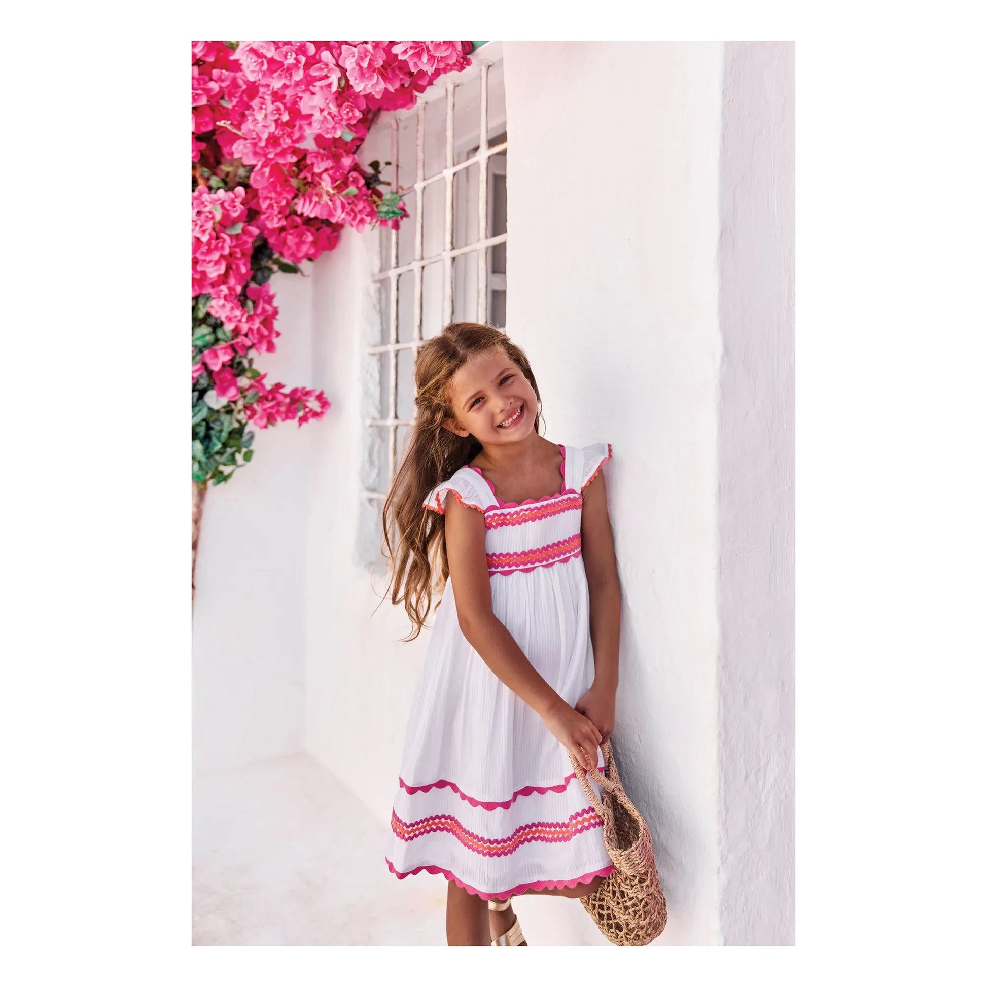 Tartine et Chocolat - Festoon Ruffle Dress | White